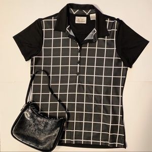 Black and white collared shirt